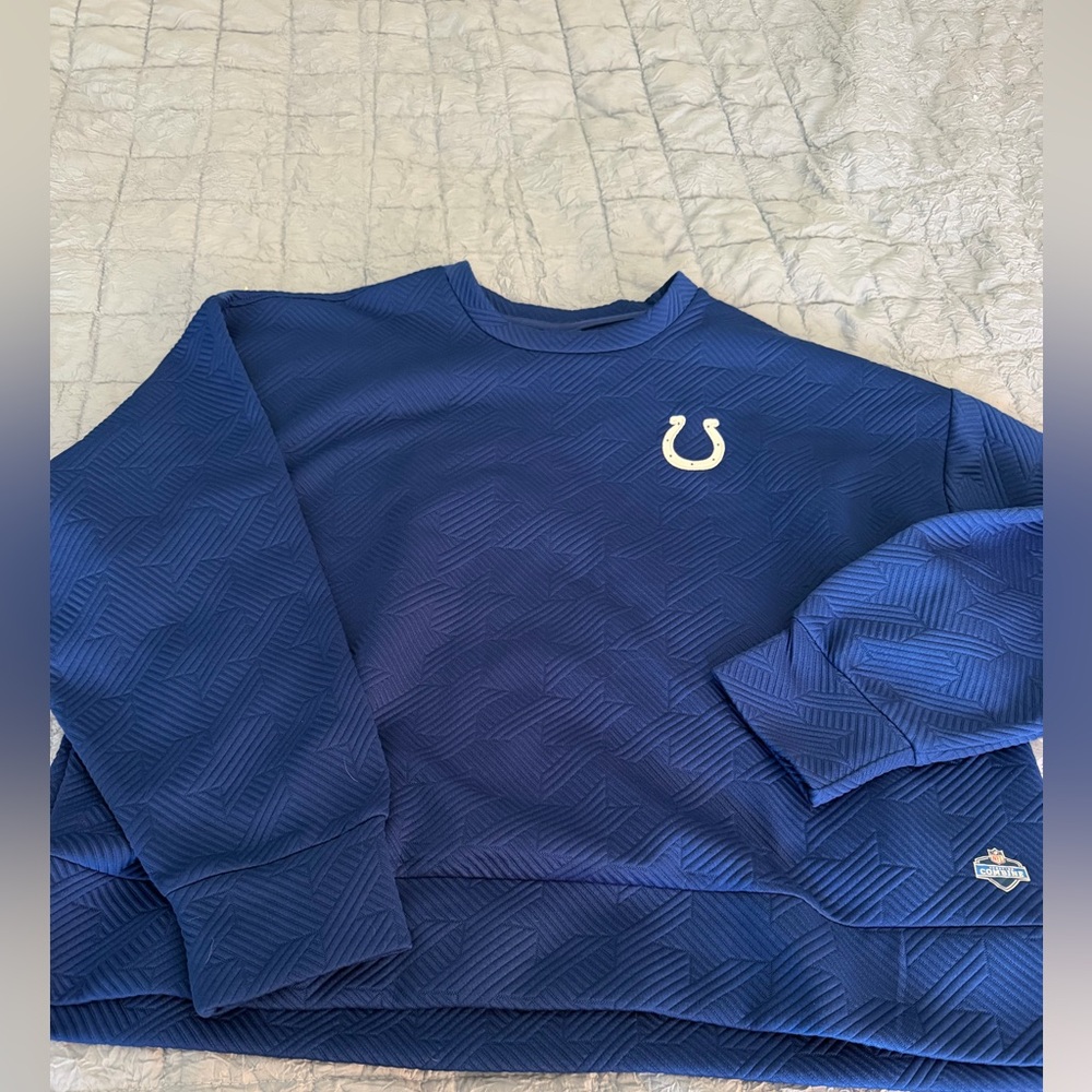 Indianapolis Colts NFL Scouting Combine Blue Quilted Sweatshirt Women’s 2XL